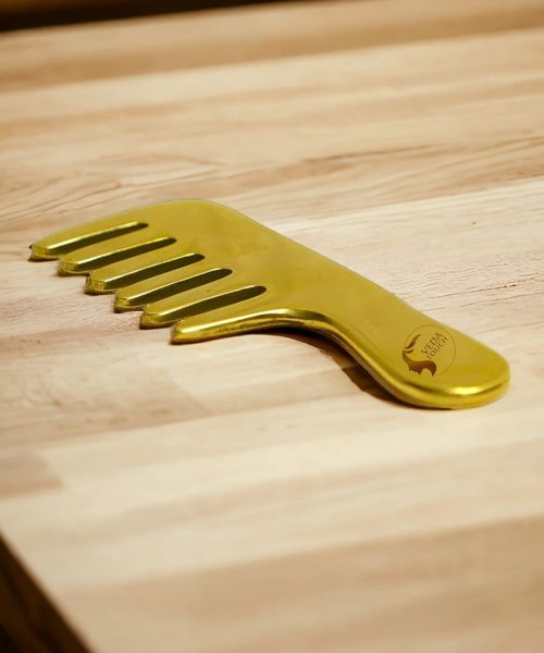 Kansa Bronze Comb with Handle - Premium Wide Tooth